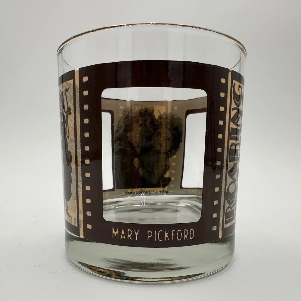 Vintage Roaring Twenties Movie Film Glasses Double Old Fashioned Glass